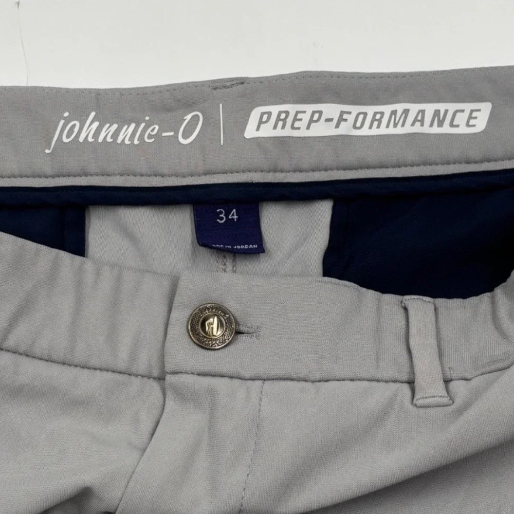 Johnnie-O Prep-Formance Men's 34 Gray Performance Flat Front Polyester Shorts